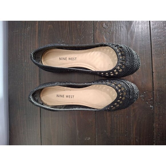 Nine West Darlene Black Slip-On Crochet Ballet Flat/Pre-owned, Sz. 5.5M - Picture 6 of 10